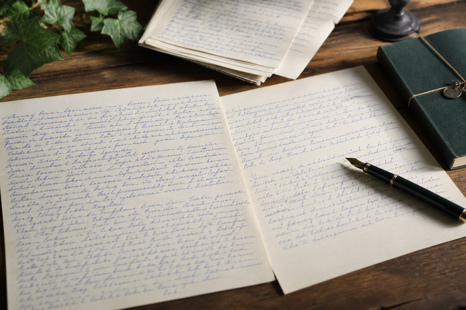 Handwritten pages addressed to a past version of myself